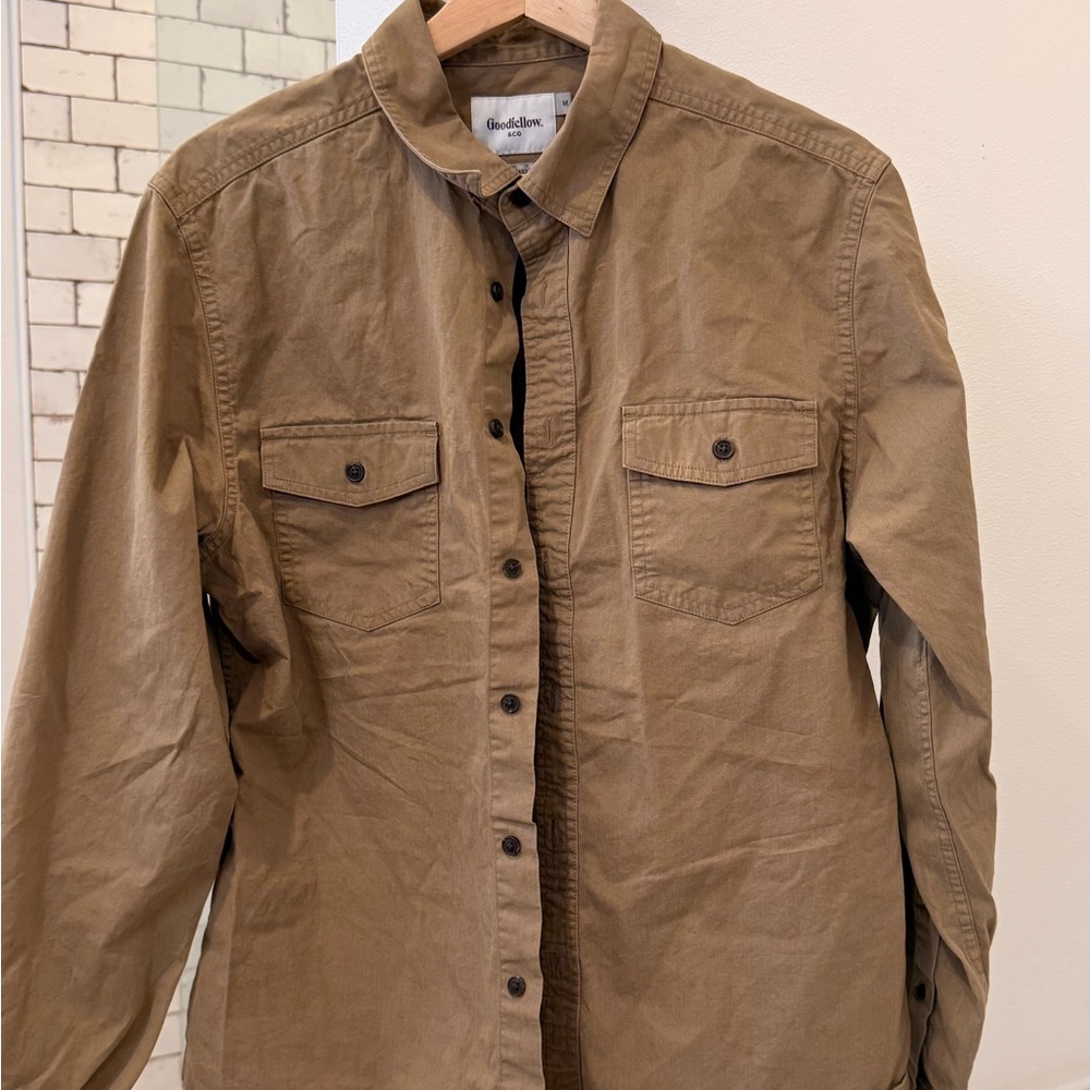 Men's Brown Button-Up